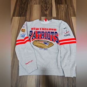 New England Patriots Mitchell & Ness Allover Print Youth MEDIUM Sweatshirt